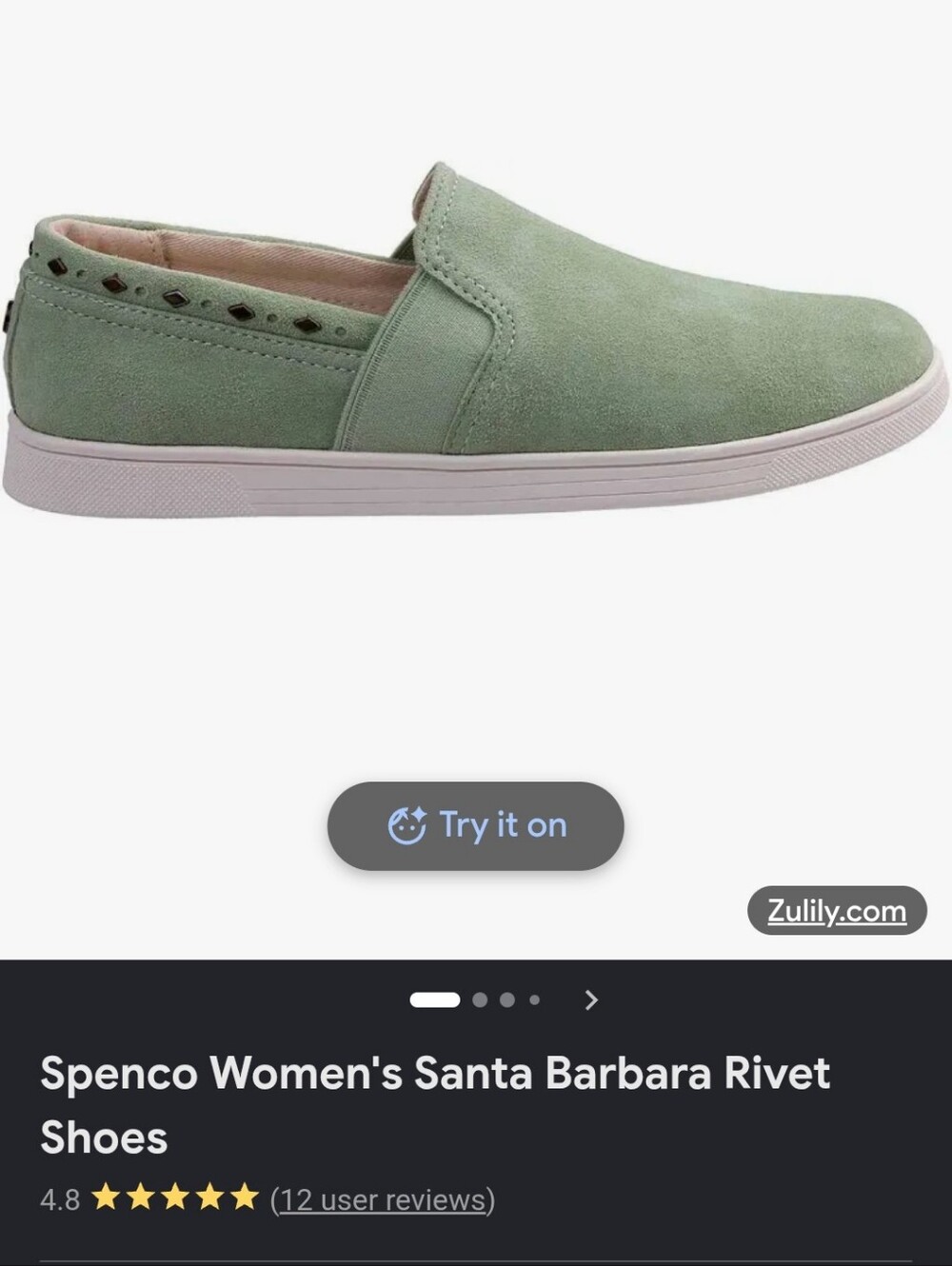 Spenco Santa Barbara Rivet Women's Sneakers 10D Laurel Green